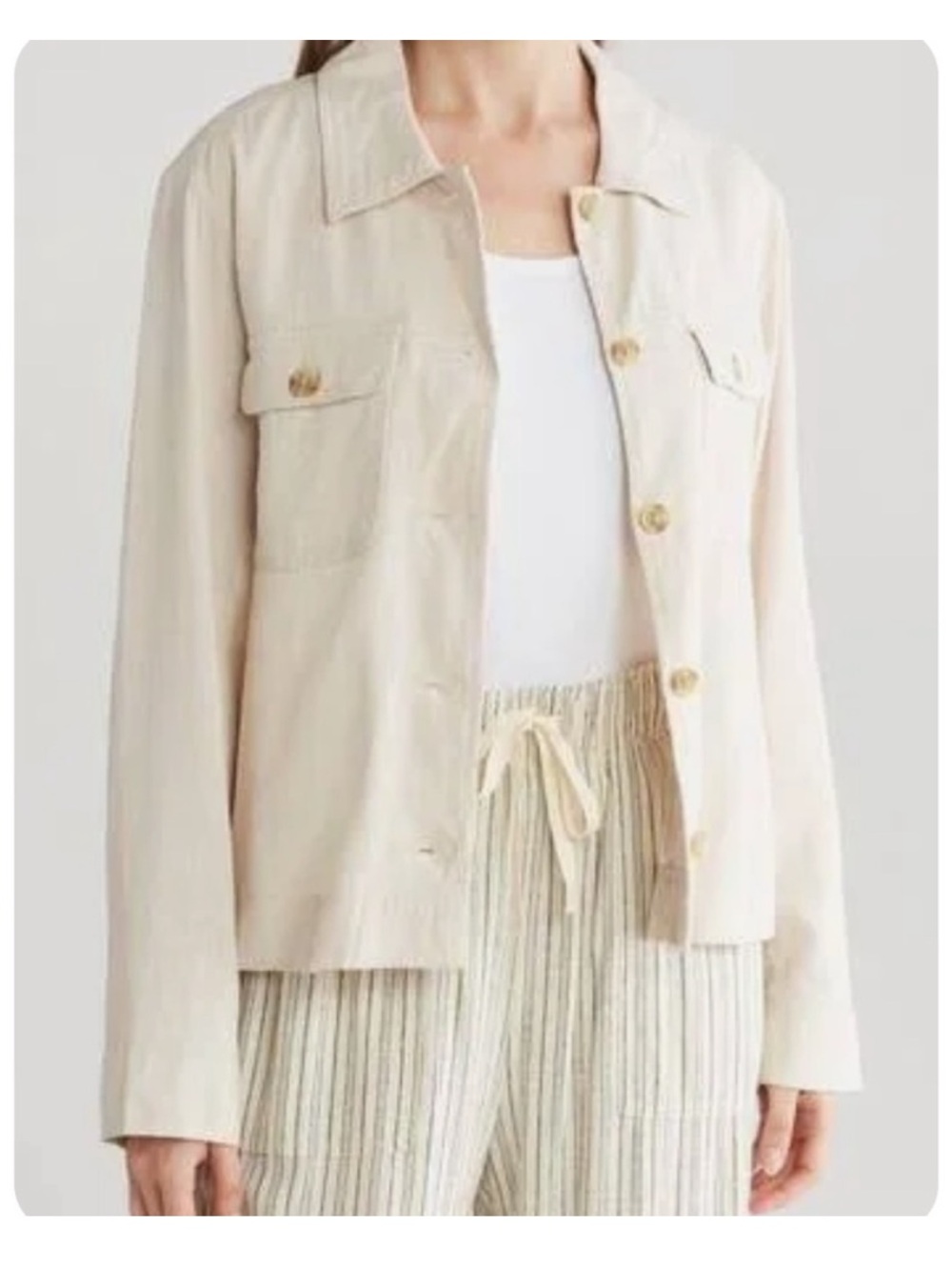 Lucky Brand Lightweight Linen Utility Jacket